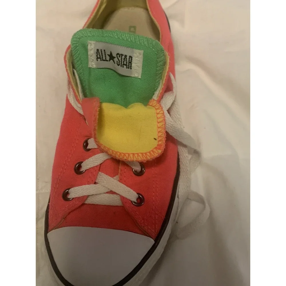 Mens Size 5  Hot Pink Low Top Converse Double‎ Tongue Sneakers - Picture 4 of 5